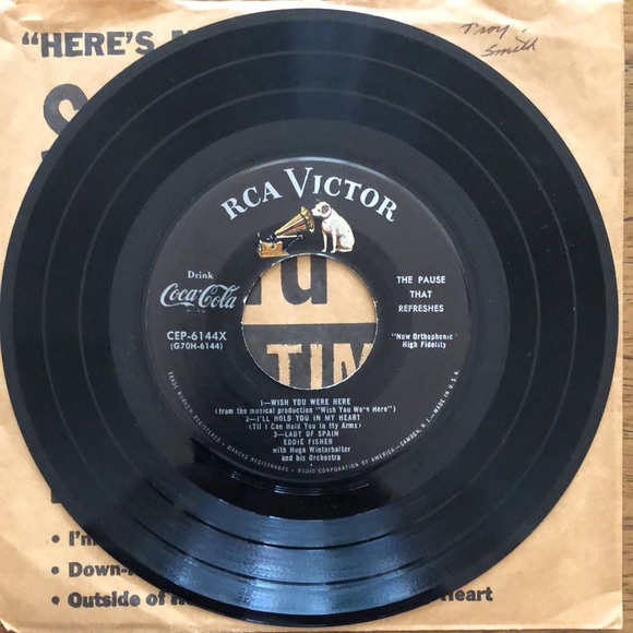Eddie Fisher Vinyl 45 Record Coke Time 1953 - Picture 6 of 6